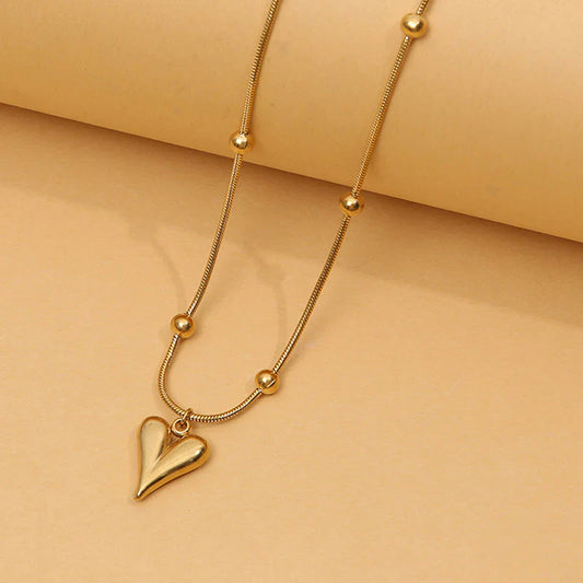 Anti Tarnish Heart Pendant Necklace