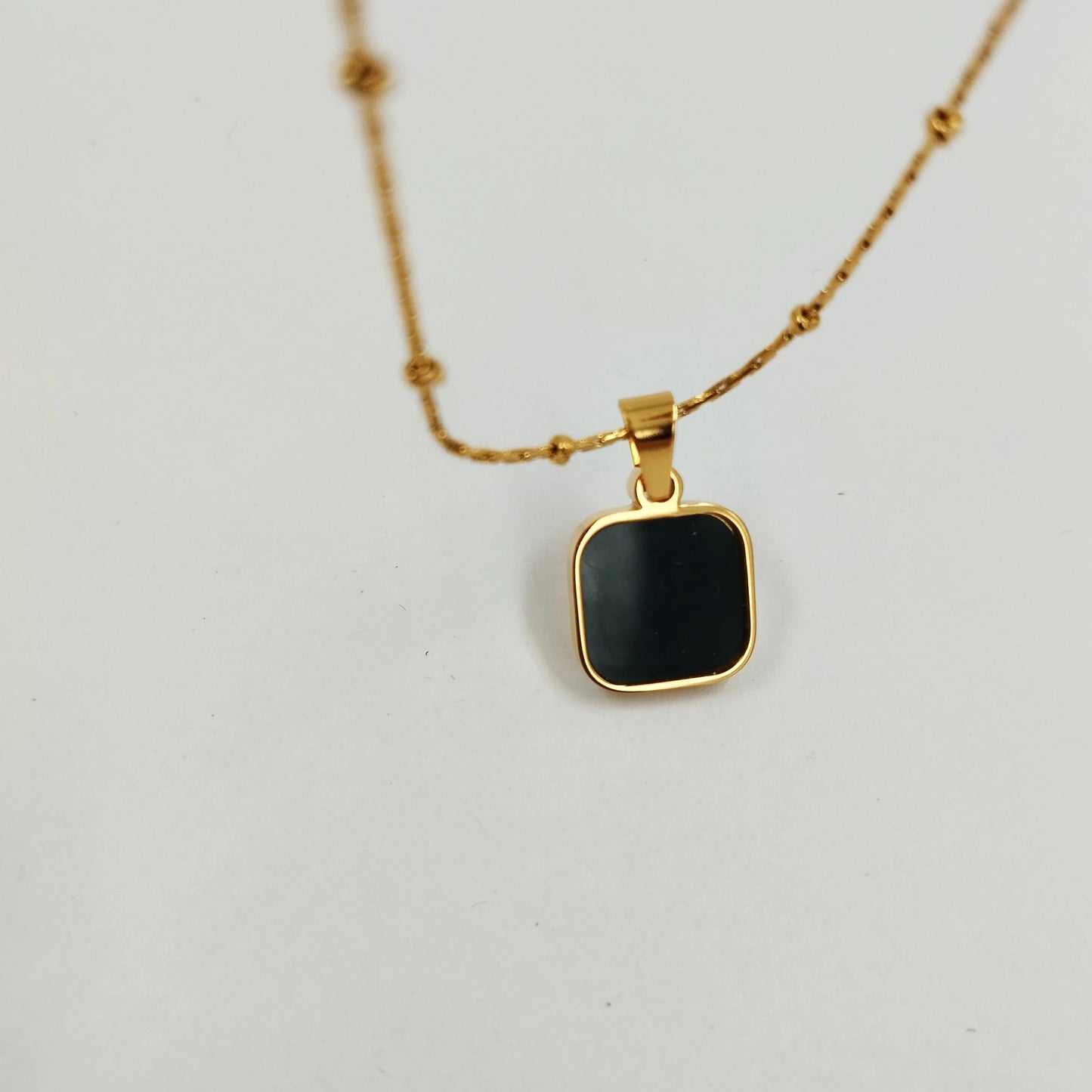 Double Sided Square Pendant stainless steel