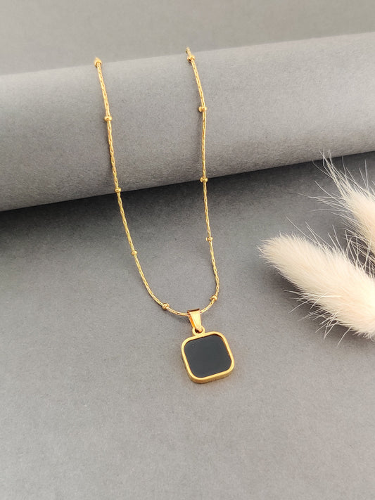 Double Sided Square Pendant stainless steel