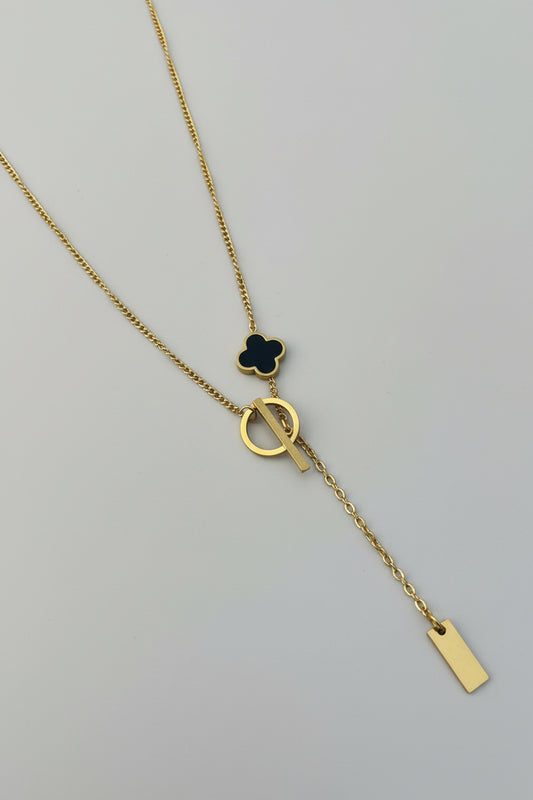 Stainless Steel Clover Charm Layered Necklace