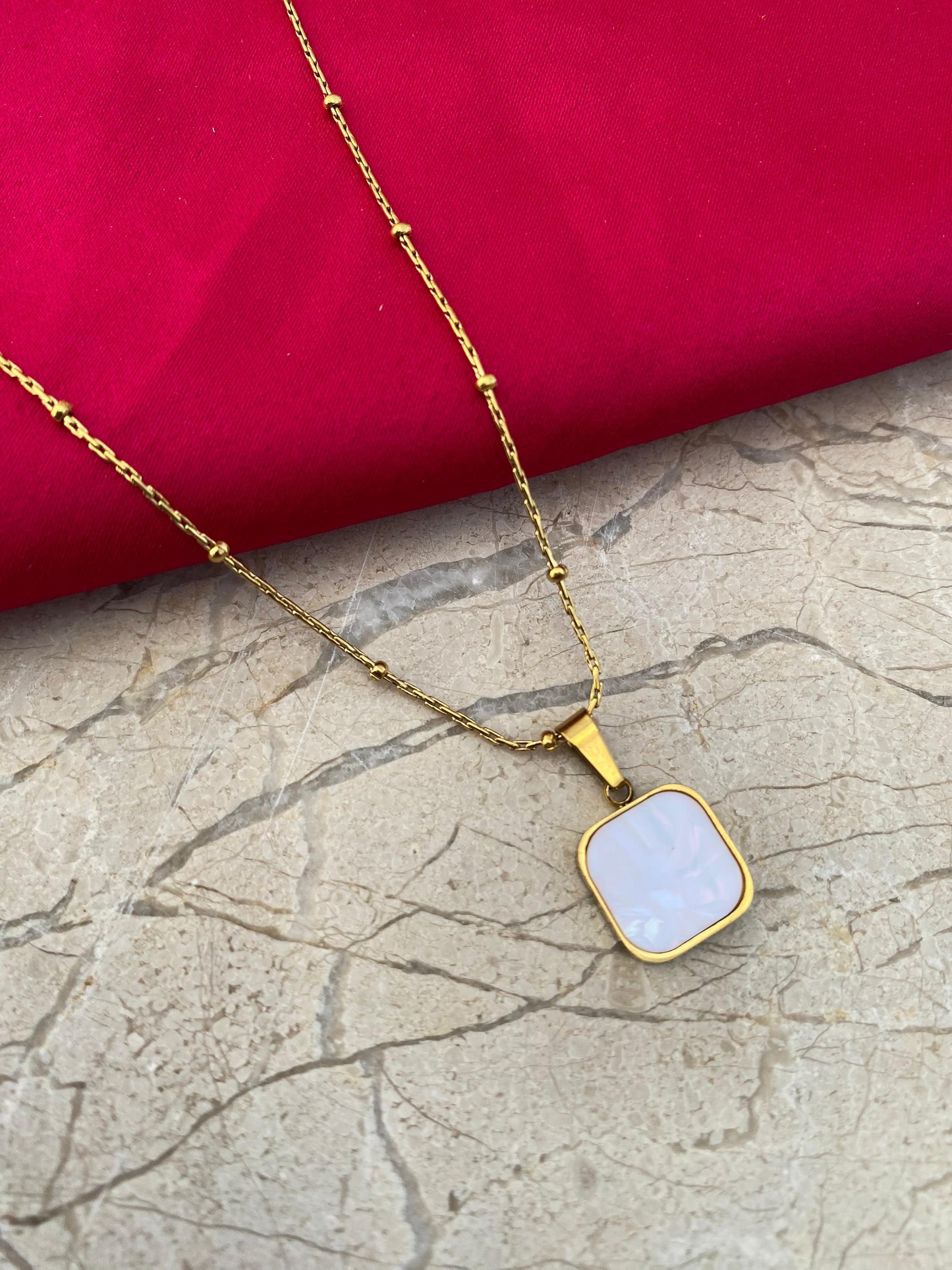 Double Sided Square Pendant stainless steel