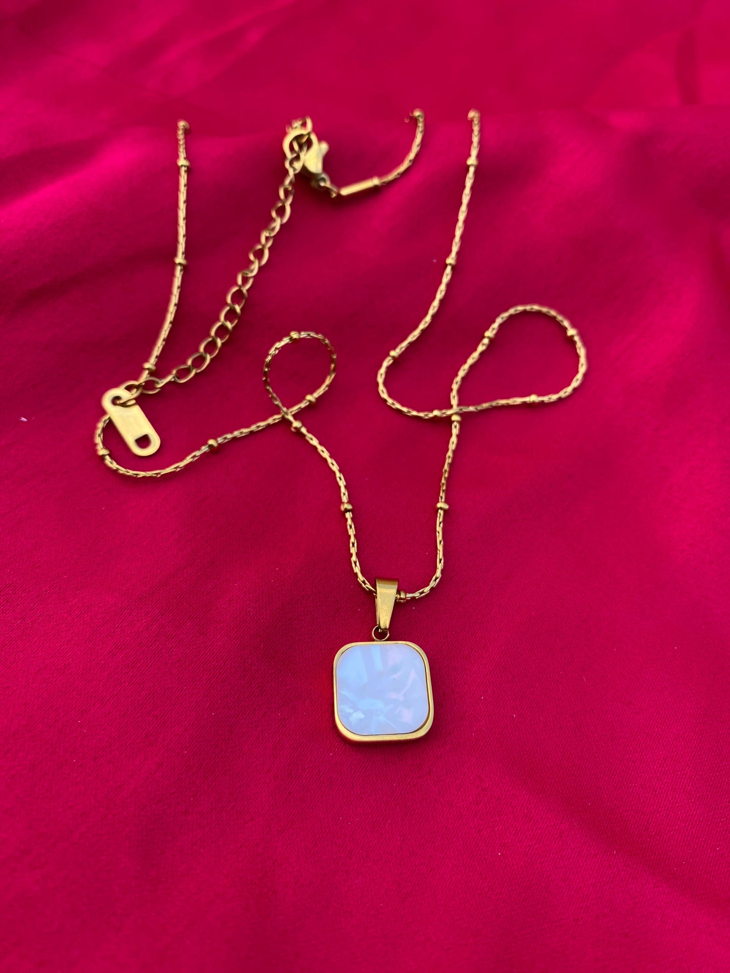 Double Sided Square Pendant stainless steel