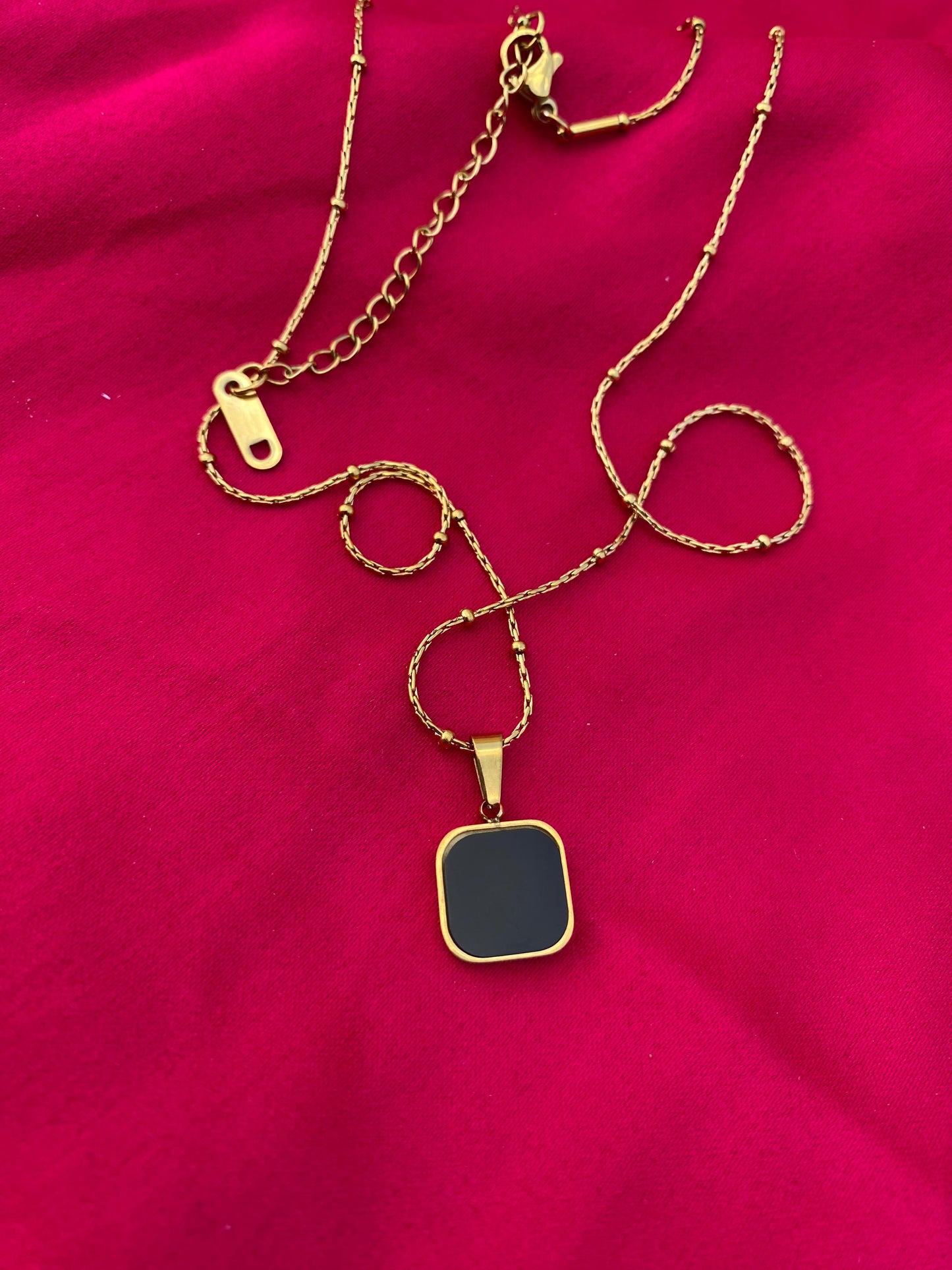 Double Sided Square Pendant stainless steel